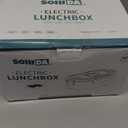 Heated Lunch Box, 80W Electric Lunch Box with Two 1.5L Stainless Steel Interchangeable Containers and Lids, 12V/24V/110V Food Warmer with Utensils and Insulated Bag for Car/Truck/Office (Black)