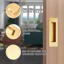 4.72Inch Recessed Finger Flush Pulls Handles for Pocket and Sliding Doors,Closet and Barn Doors Hardware Brushed Gold 2 Pack