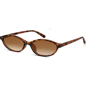 Sunglass Womens Retro Oval Sunglass for Women - Cat Eye 90s Glass Y2K UV400 Lightweight Narrow Shades
