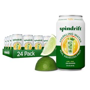 Spindrift Sparkling Water, Nojito Flavored, Made with Real Squeezed Fruit, 12 Fl Oz Cans, Pack of 24 (Only 4 Calories per Can), BB Date: 01/15/2026