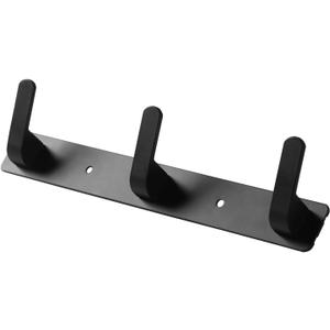 3 Hooks Matte Black Bathroom Towel Hooks Mounted Wall Adhesive Heavy Duty Farmhouse Bath Coat Stick on Rack Hat Wall Hook Sticky Black Kitchen Robe Rack Coat Hook Black 3 Hooks Rack Towel for Bathroom (9.25*1.18*1.38 inch3hooks)