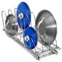 Lynk Professional Slide Out Pan Lid Holder - Pull Out Kitchen Cabinet Organizer Rack: Pot Lid & Pan Storage, Chrome - Plated Steel