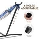 PNAEUT Double Hammock with Space Saving Steel Stand Included 2 Person Heavy Duty Garden Yard Outdoor 450lb Capacity Hammocks (Sky)