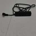 Clear Power 6 ft 2 Outlet + USB Charger Designer Fabric Indoor Flat Plug Extension Cord 16/3 SPT-2, 3 Prong Grounded Plug (Black), CP10054