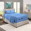 Nestl Twin XL Size Sheet Set, 4 Piece Extra Deep Pocket (18-24 inches), Microfiber, Hotel Luxury, Soft, Breathable, Wrinkle-Free, Easy to Care, Calm Blue