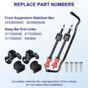 Front Suspension Stabilizer Bar 55398938AC & K80894 Sway Bar Link Kit with Bushing Kit Fit for Dodge Ram 1500, 2011-2018 Ram 1500, 2011-2018 Ram 1500, 2019-2022 Ram Classic 1500 4WD,Replace 55398938AB