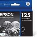 Epson 125 DURABrite Ultra Ink Standard Capacity Black Cartridge (T125120-S) Works with Stylus NX-125, 127, 130, 230, 420, 530, 625, Workforce WF-320, 323, 325, 520