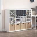 Furinno Cubicle Cube Insert, H-Shelf Cube Organizer, 2-Tier Shelf Accessory, Fits into Furinno Triple Thick Cubes, IKEA Kallax, for Organizers and Storage, White