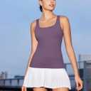 RUNNING GIRL Workout Tops for Women,Racerback Purple Tank Tops with Built in Bras,Padded Sports Bra Yoga Tank Athletic Tops(BX3119_Purple_XXL) (XXL)
