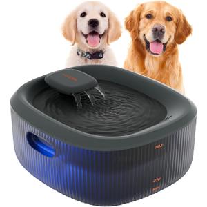 WOPET Dog Water Fountain for Large Dogs, 6L/205oz/1.7Gal Automatic Dog and Cat Water Fountain, Pet Water Dispenser with 2 Filters, Ultra-Quiet Pump, Great for Large Dogs Cats and Multi-Pet Home