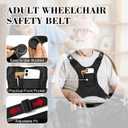 Wheelchair Harness for Adults Secure Seat Belt and Torso Support Vest for Elderly or Disabled, Adjustable Straps Prevent Sliding Provides Full Body StabilityBlack