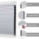 Changshade Cordless Blackout Cellular Shades for Indoor Windows, Black Out Honeycomb Blinds Room Darkening Light Blocking Thermal Insulated 1.5" Cell for Bedroom, Bathroom, Shade Size 35"Wx72"H,White