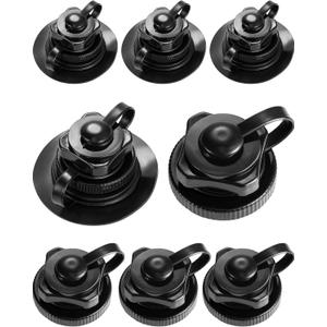Zhanmai 8 Pieces Boston Valve Replacement Inflatable Boat Air Valve Screw Boston for Rubber Dinghy Raft Kayak Pool Boat Airbeds, Black