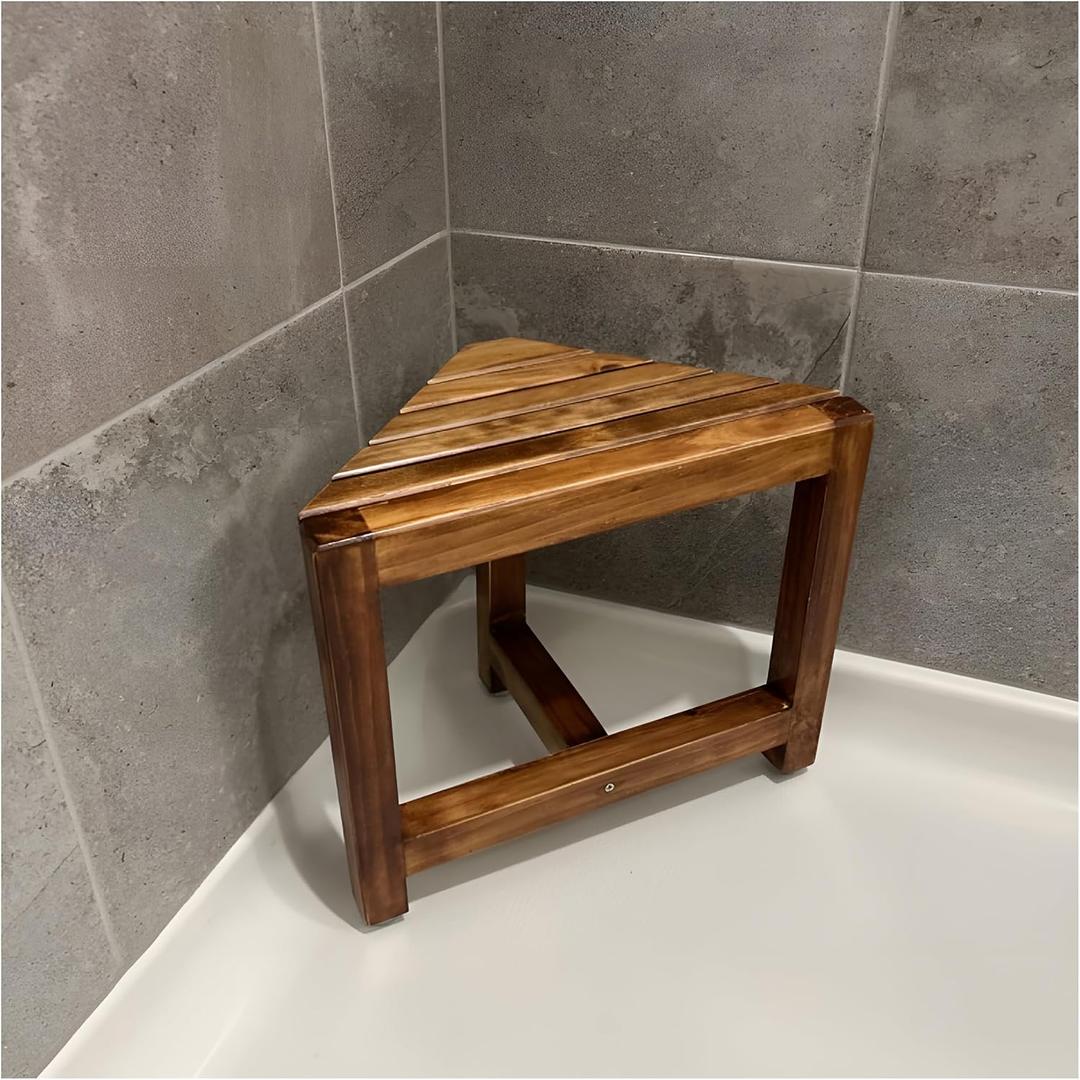 Shower Foot Rest 12 in, Corner Shower Stool for Shaving Legs, Small Corner Bathroom Bench Suitable for Small Shower Spaces, Bath Seat, in Shower Stool