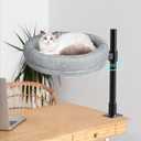Cat Bed for Desk | Desktop Cat Perch & Hammock | 360° Rotation & Height Adjustable | Supports up to 50 lb | Soft Removable Cushion | Tool‑Free Clamp Installation | Home & Office Use