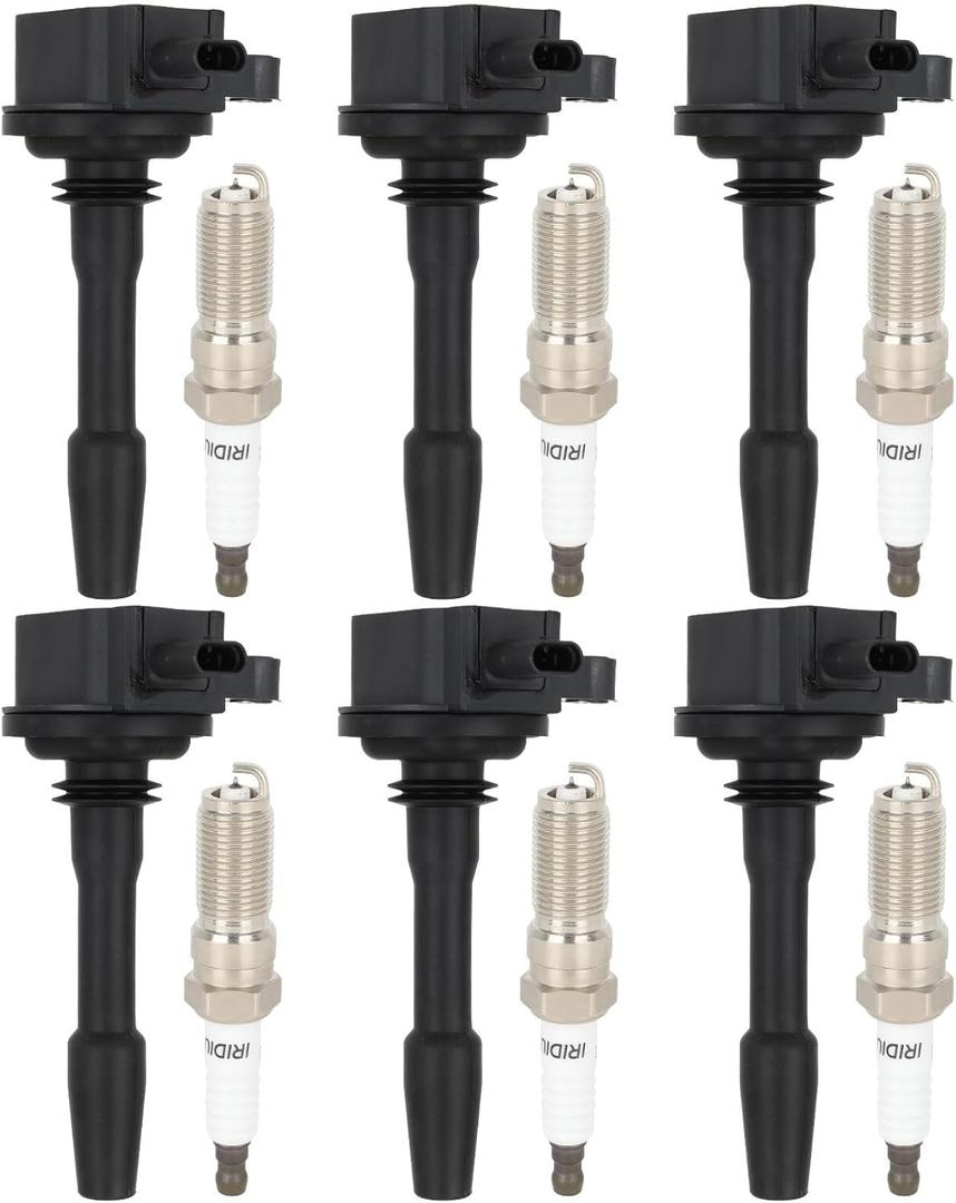 ECCPP UF825 6 ignition coils with 6 iridium Spark Plugs for ford for F-150 2018-2021, Explorer 2020-2021, Transit-150/250/350/350, 3.3L 3.5L, JL3Z12029A UF825 DG564