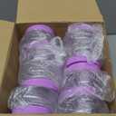 Tessco for you 24 Pack Plastic Jars with Lids Labels Multiuse Slime Containers Empty Body Scrub Jars Round Refillable Cosmetic Body Butter Containers for Makeup Travel Storage(5 oz,Clear, Purple)