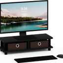 Furinno Turn-N-Tube Monitor Stand, Espresso/Black