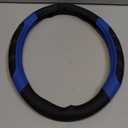 CAR PASS Line Rider Microfiber Leather Sporty Steering Wheel Cover Universal Fits for 95% Truck,SUV,Cars,14.5-15inch Anti-Slip Safety Comfortable Desgin (Black-Blue)