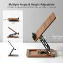 OPTIXCELL Book Stand for Reading, 360 Rotating Hands Free Book Holder, Adjustable Height and Angle, Page Clip for Cookbook, Recipe, Magazine, Laptop,Tablet, Foldable for Kitchen, Office, School
