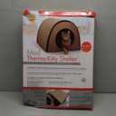 K&H Pet Products Thermo Mod Kitty Shelter Heated Outdoor Cat House for Outside Pets in Winter, Insulated, Waterproof, Heated Floor, Washable Cover, Safety Listed - Small 21 X 14 X 13in Tan 20W