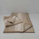 Bathroom Rugs and Mats Sets, 2 Piece Thick Absorbent Chenille Bath Mat Rug Set Non Slip, Soft Shaggy Bath Room Floor Mats for Bathroom, Machine Washable (Beige, 24" x 70" Plus 20" x 32")