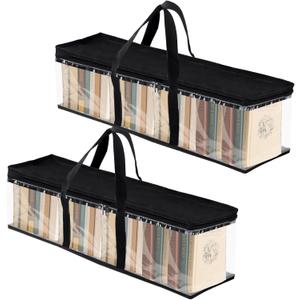 CD case DVD Storage Bags,Transparent PVC Media Holder Organizer Bag for CDs, DVDs, Blu Ray Disc, Movie Cases, VHS Box, Video Game Disks,Books,Albums-Can store 40 DVDs (2 Pack)