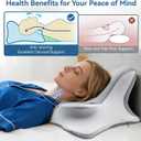 Ergonomic Memory Foam Reading Pillow - Wedge Back & Neck Support for Bed, Sofa & Floor - Relieves Acid Reflux, Back Pain & Arm Fatigue for Gamers, Readers & Nursing Moms (Washable Cover)
