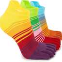 Colorful Cotton Striped Crew/Ankle/Stocking Toe Socks For Men and Women Outdoor Sports(3&6pairs) (L)