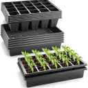 2.5 inch Square Pots 3.5 inch Deep 20 Cell Seedling Trays with Water Collection Nursery Trays (15"x11"x3") for Seeds Starting and Transplanting, (5 Sets)