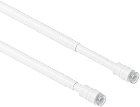 TYRON 2Pcs Thin Spring Tension Rod 9-12.5 Inches, 3/8 in. Diameter, Mini Small Adjustable Tension Curtain Rod No Drill, Window Sash Tension Rods (White)