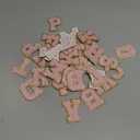 Morcheiong 52Pcs Self Adhesive Chenille Letter Patches A-Z, Chenille Letters for Clothing, Fabric, Shoes, Bags (Light Pink)