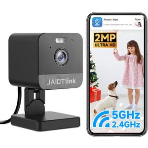 JAIOTlink 1080P 2.4g/5g Indoor Camera, Plug-in Cameras for Home Security, Baby/Elder/Home Cameras Indoor with Phone App, Night Vision, Motion Detection, 2-Way Talk, WiFi Camera Compatible with Alexa