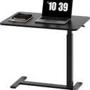 Sweetcrispy Overbed Bedside Table with Wheels, Adjustable Hospital & Home Use Bed Table, Rolling Laptop Table, Mobile Standing Desk, Black