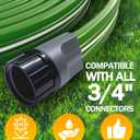 Breeze Touch 2X50FT Sprinkler Hoses for Lawn, Three-Tube Flat Sprinkler Hose with Holes, Heavy Duty Soaker Hose for Garden with U-Shaped Stakes, Flexible Irrigation Hose for Yard