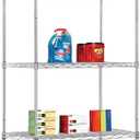 BestOffice | 5-Tier Wire Storage Shelves | 14x24x60 | Chrome | with Adjustable Racks | Heavy-Duty Metal Shelf, Holds Upto 750 lbs | No-Tool Assembly | Ideal for Home & Garage Shelving, Chrome 