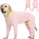 FUAMEY UPF 50+ Dog Sun Protection Full-Body Shirt for Large Dogs, Puppy Cooling Jumpsuit with Quick-Dry Stretchable Fabric, Outdoor Pet Dirt-Resistant Shedding Control Onesie for Summer, Pink, XL