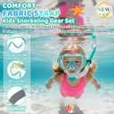 Vvinca Snorkel Set for Kids 3-14, Dry Top Snorkeling Gear for Boys Girls Youth, Panoramic View Swim Goggles with Nose Cover & Anti-Fog Lens, Junior Scuba Diving Mask with Adjustable Soft Fabric Strap