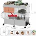 STILLCOVE Small Guinea Pig Cages Indoor, C&C Chinchilla Rat Cage Rabbit House on Wheels with Tray
