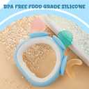 Baby Teething Toy Babies Silicone Ring Teether for 0 6 12 18 Month Infant Pink Circle Babies Teething Relief Soothing Sore Gums Teethers Toddler Chew Toy Food Grade BPA Free Teether Toy for Boys Girls
