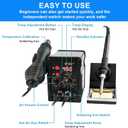 Beaiguna 2 in 1 Hot Air Rework Soldering Iron Station Kit, Precision Circuit Board Soldering Gun Kit, Rapid Heat up Solder Station, Upgrade Dual System Independent Control, Auto Sleep & Calibration