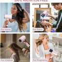 Slopehill Professional Ionic Hair Dryer, Powerful 1800W Fast Drying Low Noise Blow Dryer with 2 Concentrator Nozzle 1 Diffuser Attachments for Home Salon Travel (Pottery Pink and Rose Gold)