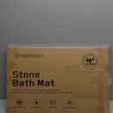 Stone Bath Mat, Diatomite Fast Drying Non Slip Stone Shower Mat, Super Absorbent for Bathroom & Kitchen, Multi-Use as Pet Mat, Easy to Clean 16"x24", Gray (Style 01-gray)