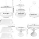 8 Pcs Cake Stands Set Metal Dessert Table Display Tiered Cupcake Holder Candy Donut Fruit Plate Cake Serving Tray with Handle Treats Serving Tower for Wedding Birthday Party Decorations (White)