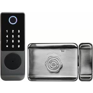 SOONHUA Keyless Entry Door Lock for Front Door, Deadbolt Smart Door Lock with WiFi App Control, Fingerprint Recognition, IC Card Access for Home and Office, Matte Black