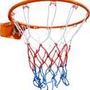 MIUDGIG 18" Basketball Rim Replacement, Universal 18" Professional Double Spring Solid Steel Basketball Hoop Rim with Net Fits In-Ground & Wall-Mounted Basketball Hoops, Indoor/Outdoor