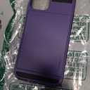 Vofolen Case for iPhone 11 Case Wallet Credit Card Holder ID Slot Sliding Door Hidden Pocket Anti-Scratch Dual Layer Hybrid Bumper Armor Protective Hard Shell Back Cover for iPhone 11 6.1 Light Purple