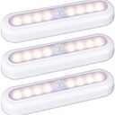 STAR-SPANGLED 3 Pack 7” Motion Sensor Lights Indoor Battery Operated, Stick on LED Light for Closet, Stairs, Under Cabinet, Warm White