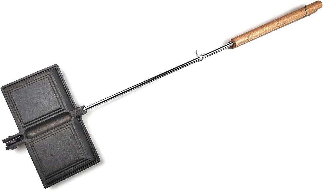 HAWOK Cast Iron Pie Iron Cook Broiler Sanwich Maker with Detachable Handle (HK512)