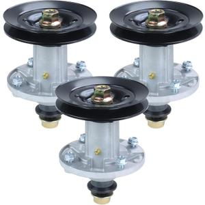 3 Pack GY21098 Spindle Assembly with GX22616 Spindle Pulley Replaces AUC15811 GY20454 GY20867 GY20962 for John Deere D140 D155 D160 E140 E150 E160 E170 LA145 LA155 S140 S160 S170 Tractors